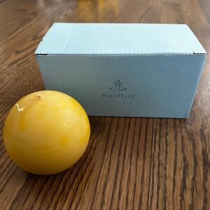PartyLite Yellow Ball Candle in Amber Dream, NIB